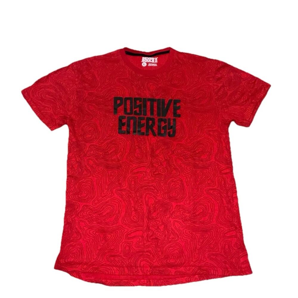 Seven Souls Red And Black “Positive Energy” Short Sleeve T-Shirt Size L